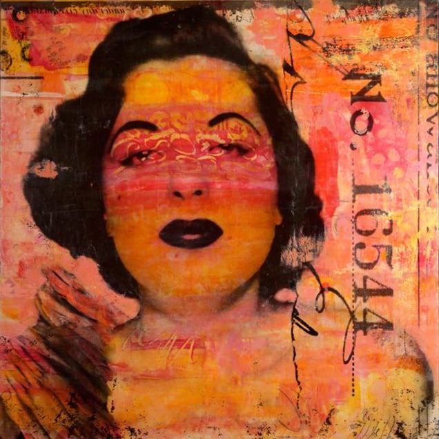 Lillian, 2011.
40 x 40 inch encaustic and mixed media.
© Marybeth Rothman.
