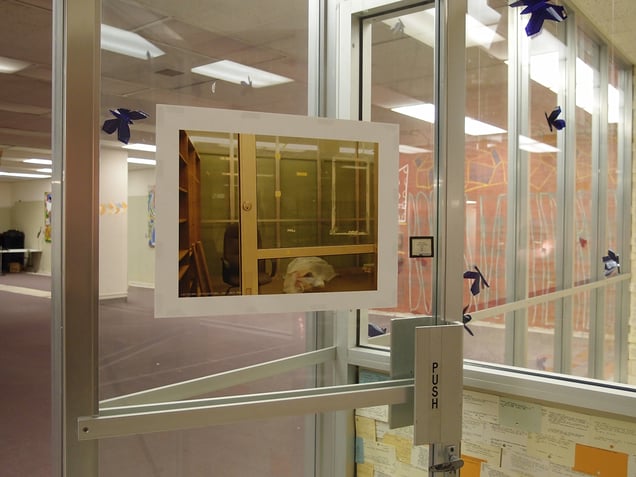 Installation view, one of '12Dislocations,' in Bookless,' Madison (WI) Public Library, 2012