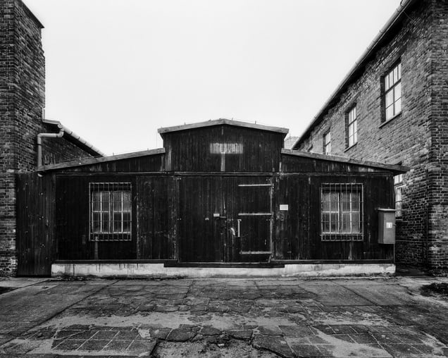 Camp post office, the exterior structure based on the stable type - KL Auschwitz I