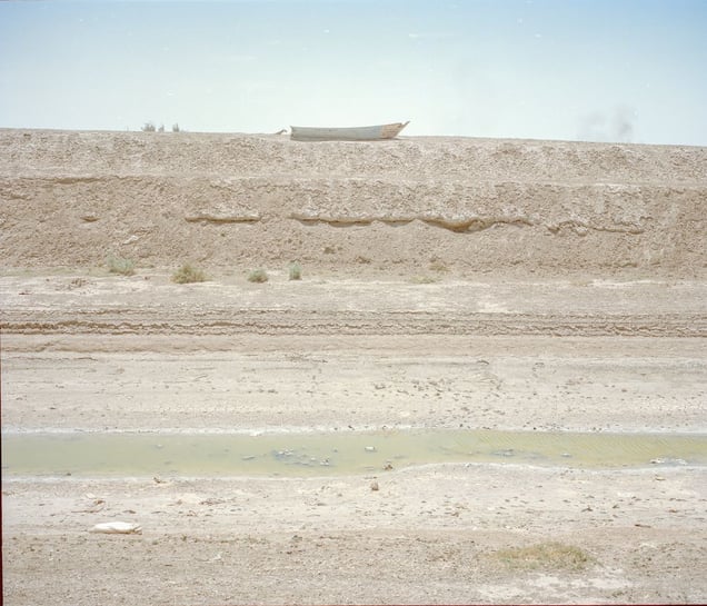 The Adimi, Dehno (new village), Sistan. Here is part of the Helmand water, which once entered the city for the use of people, but it is dried up now. The fishermen’s boats are abandoned here