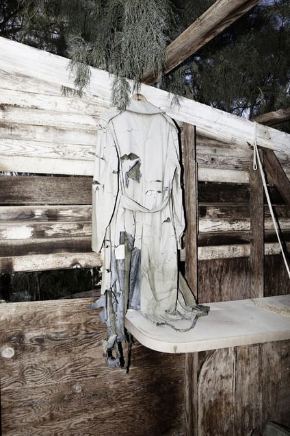 Abandoned gabardine at Bombay Beach.