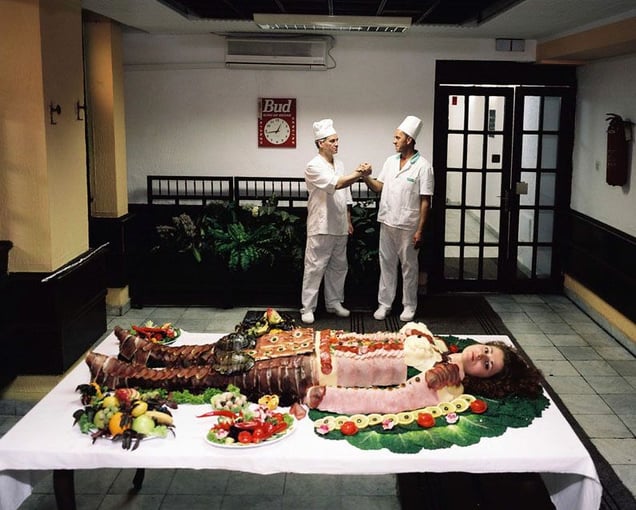 Army Cooks, Beograd, 2007. During the day, they are cooks for the Serbian and Montenegran army. In the evenings, they cater for special occasions. © Martin Kollar.