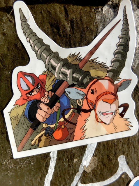 "STEALING FIRE FROM THE ANIMAL GODS" or "MIGHTY PRINCESS MONONOKE IS WATCHING YOU!"