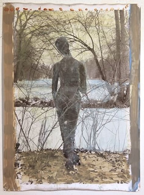 Statua 12, 2013, Mixed Media on Silver Gelatin Print, 171 x 127 cm © Jeff Cowen