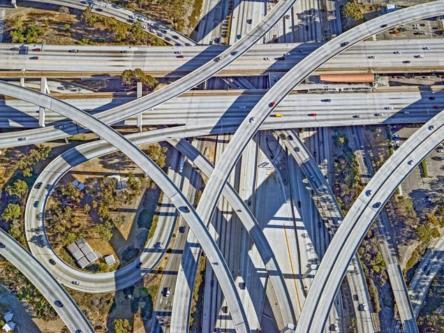 Century and Harbor Freeway Interchange, LA.