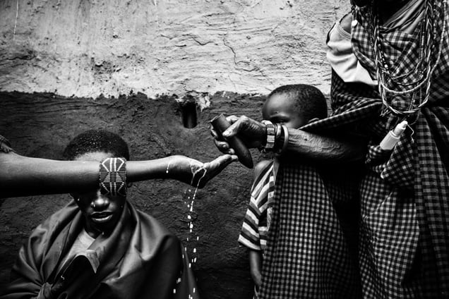 Girls and boys will be shaved with razor blade and milk before the circumcision. © Meeri Koutaniemi