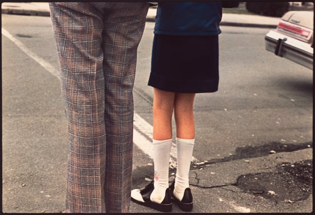 Girl and Man at Road, 1975