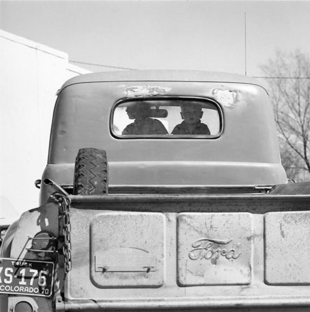 Boys in a Pickup. Simla, Colorado. 1970. © Robert Adams. Image courtesy of Fraenkel Gallery.