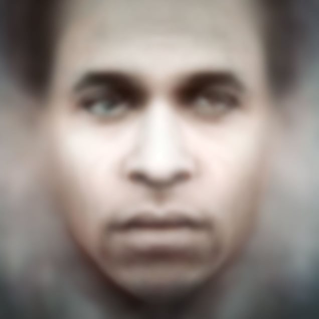 "Fanon" (Even the Dead Are Not Safe) Eigenface, 2017. Dye sublimation metal print, 48 x 48 inches. © Trevor Paglen. Courtesy of the artist and Metro Pictures, New York.