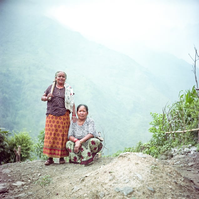 Binukumari (left) and Lilimaya belong to different communities and villages but share similar family situations. Their children are either out of the country or in the town of Besisahar for employment. They met as children while collecting fodder in the forest for their livestock. They bonded instantly and decided to be mitinis after a mere three weeks.