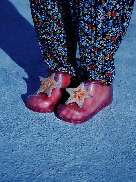 Transparent Shoes: 
"Mom, what are these transparent shoes?" 
 "Oh, those? They’re foot bath shoes. When my feet are cold, I wear and fill them with warm water."
My mother gave me a birth at home, not in a hospital and she didn’t receive any proper care after. She said that something must have gone wrong then.  Because, ever since, her feet always have been cold.