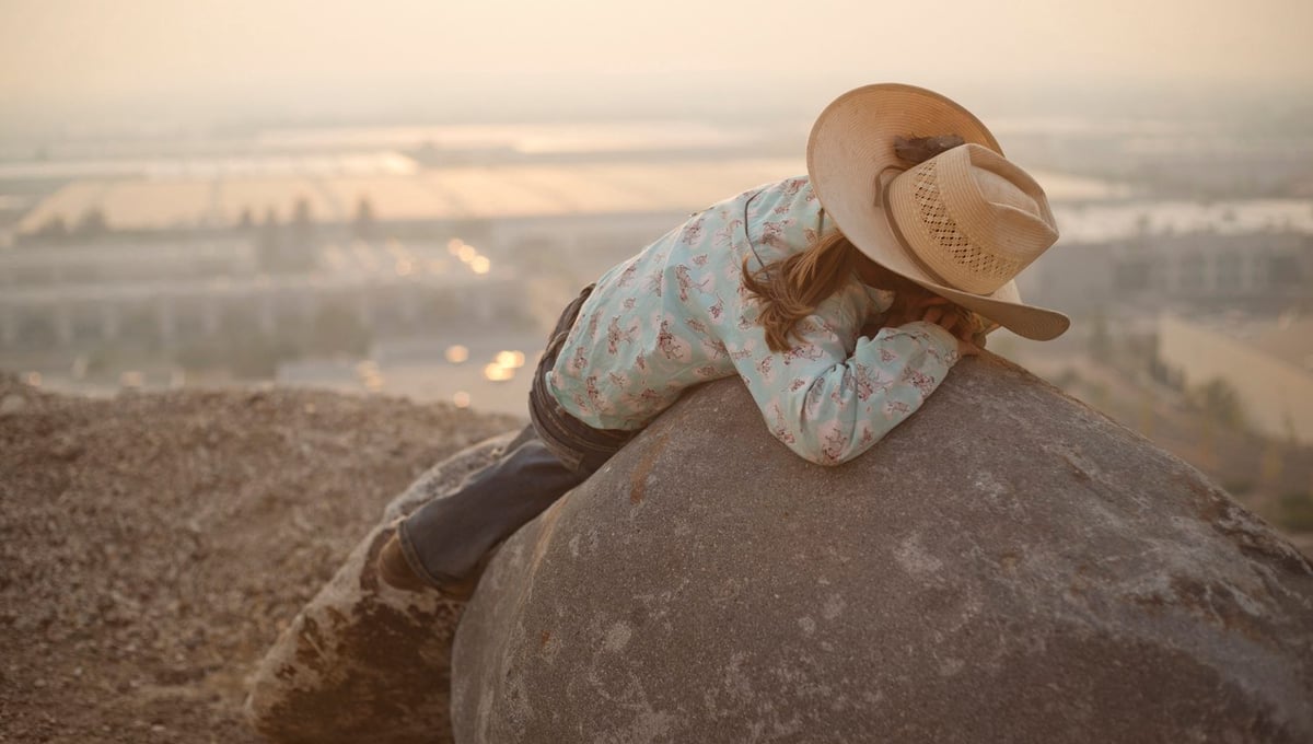 Kole after a junior rodeo. The girls compete in speed events like barrel racing, pole bending and goat tying. They both have already won buckles. Sparks, Nevada 2013