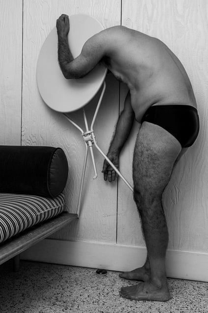 man wall table, no head