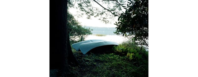 Canoes, Lake Lacawac, Pennsylvania. From the series "Between Two Lakes"