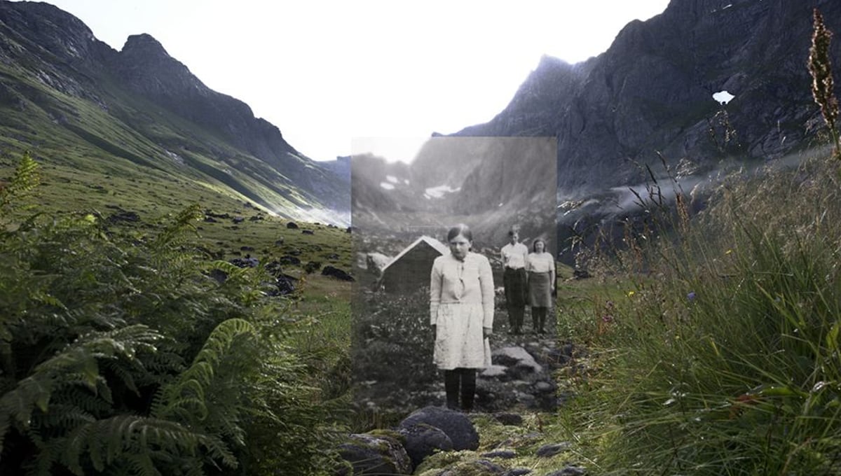 Edle, Anne and Fredrik were the last generation growing up in Hermannsdalen. From November until April the family lived completely isolated. When Edle was eight years old, her grandfather took her and her sister Anne to the top of the mountain. From there, they could look down on their neighbours in the village Vinstad. She had never seen other houses before. © Hebe Robinson