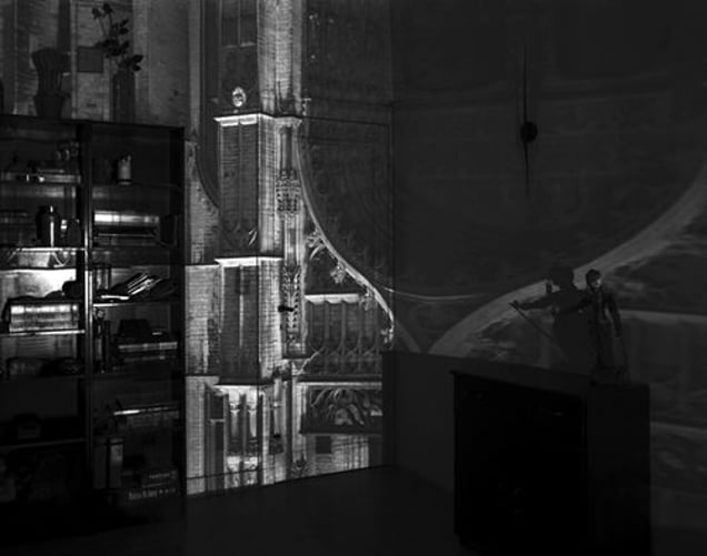 Camera Obscura Image of Antwerp Cathedral Entrance in Room, Belgium, 2006 © Abelardo Morell