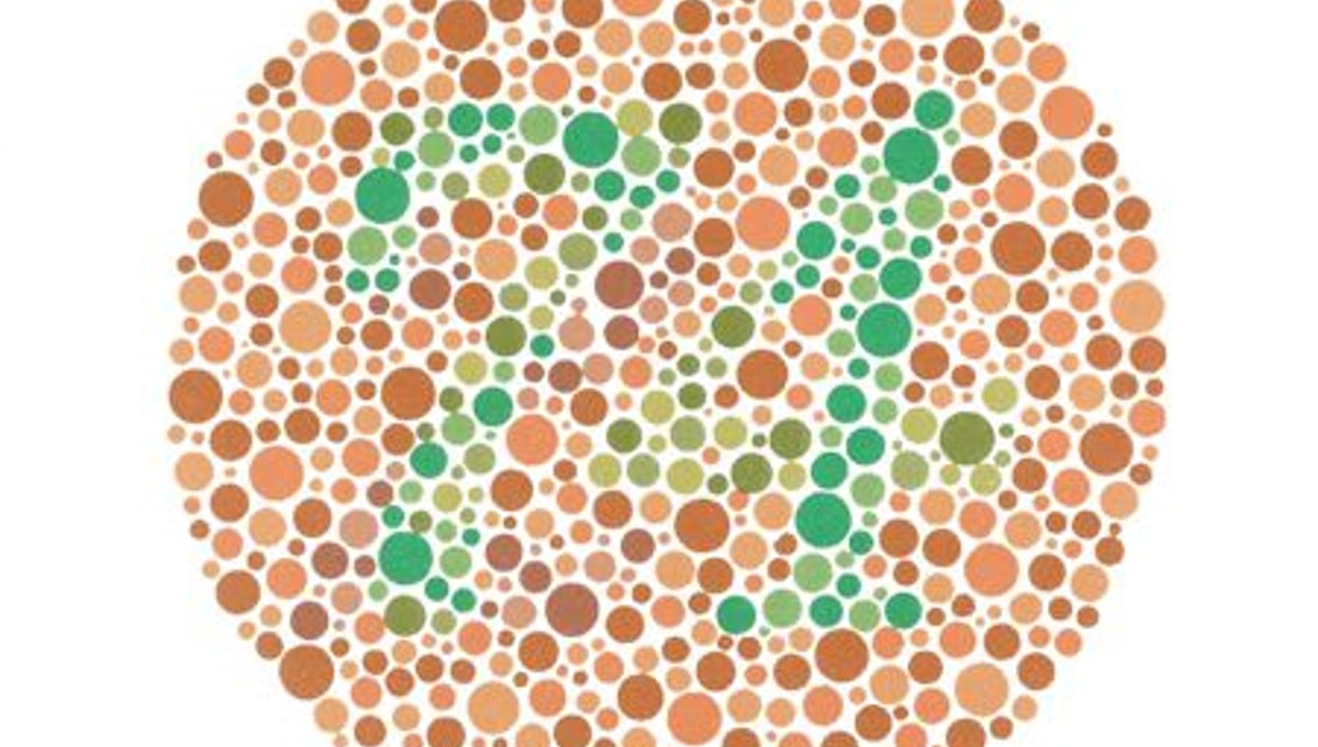 One example from the Ishihara color blindess tests