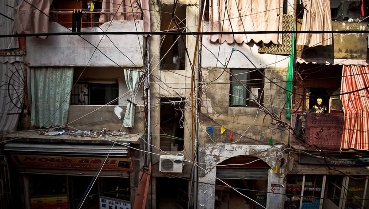 The buildings of U.N.R.W.A.. View from Soad Nemer's balcony. 2012 © Gloriann Liu