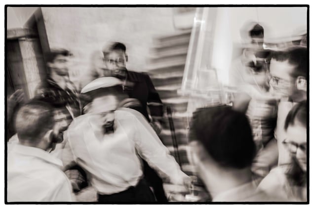 Israel, Jerusalem, black and white photo, street, wedding