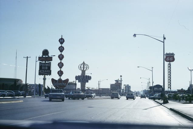 Las Vegas strip, 1966. Courtesy of the artists and Venturi, Scott Brown and Associates, Inc., Philadelphia