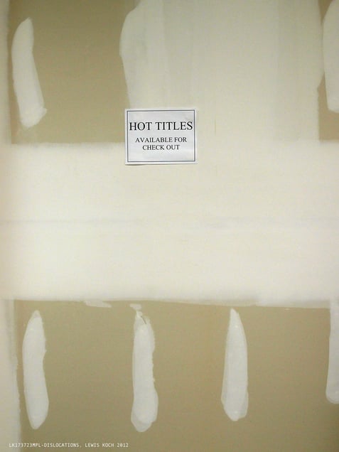 One of '12Dislocations,' in Bookless' installation/event, Madison (WI) Public Library, 2012