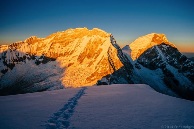Huascaran at Sunrise from Chopicalqui
