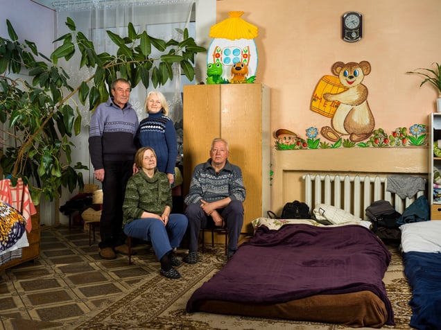 Olga and Bnag Bucachenko, 67 & 70yrs. Nataliy and Nikolay Akhtyrka, 55 and 62yrs.