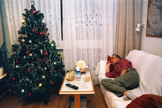 Jan is resting on the sofa, Pezinok, 2004. © Andrej Balco