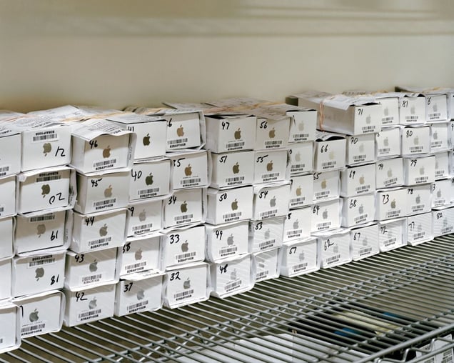 iPhones Before They Were Given Out To Reporters & Editors, 3:46pm, 2011 © Will Steacy