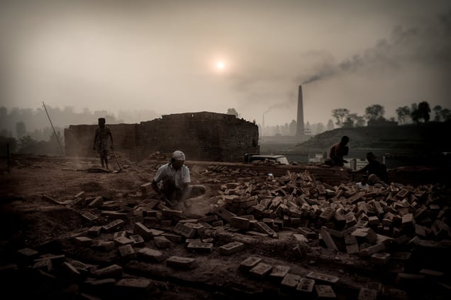 The brick field. Brick Factory, Nepal