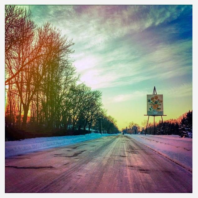 The largest painting on an easel, Altona, Manitoba, Canada