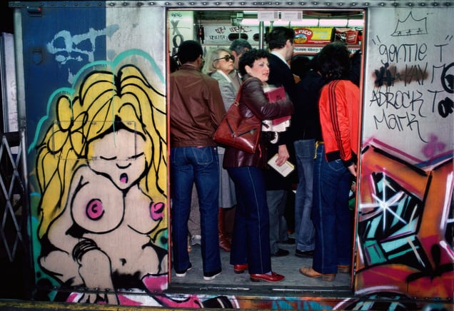 Nude painted in style of underground comic book artist Vaughn Bode, 1981 © Martha Cooper
