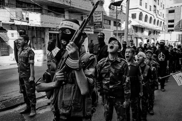 Young recruits of al-Mujahedeen Brigades