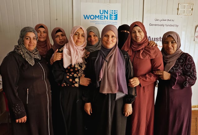 The group of women from the sewing workshop