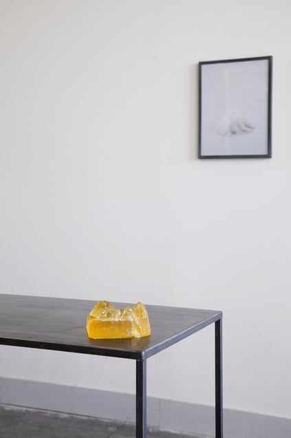 Vulcano 01, Vesuvio, 2014, installation view, inkjet print, 49 x 38 cm, soap, 15 x 20 x 20 cm. Courtesy of the artist.