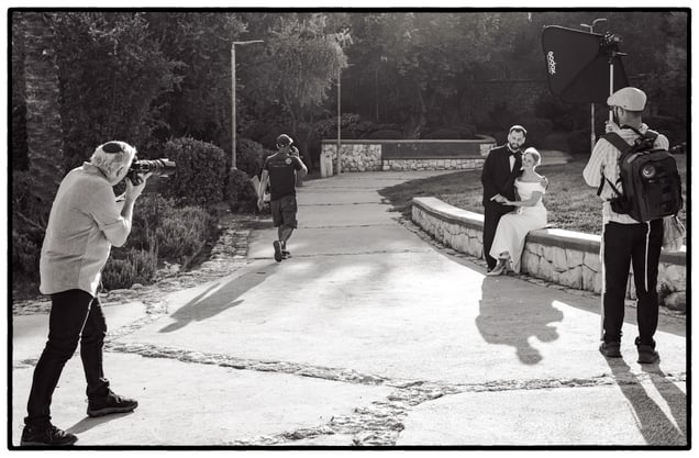 Israel, Jerusalem, black and white photo, street, wedding