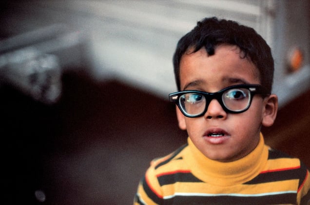 Boy with Big Glasses, New York, NY, 1981 © Robert Herman