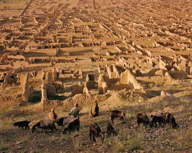 The district of Afshar in western Kabul. This Hazara neighborhood was completely devastated during ethnic fighting between the resident and Rabbani’s forces in the early 1990s. From "Forensic Traces of War" © Simon Norfolk