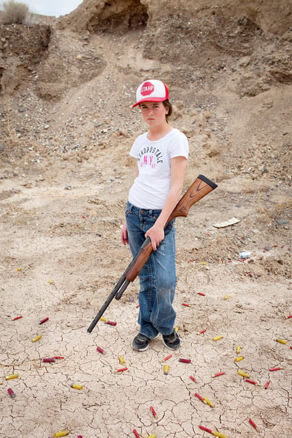 Jette on her sister's birthday. She wished for skeet shooting. It was more exciting than a puppy. Dixie Valley, Nevada 2015