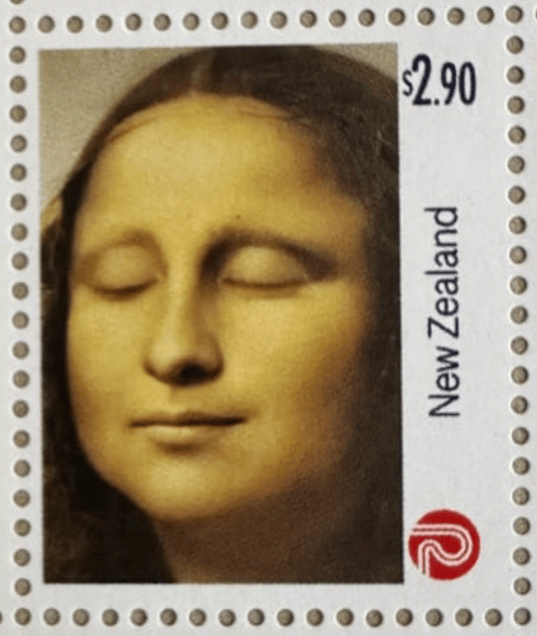 Mona Lisa $2.90 New Zealand Postage Stamp