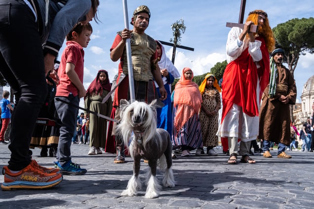 Procession for the Holy Week of the Indian Catholic community. Rome, Italy, 2023