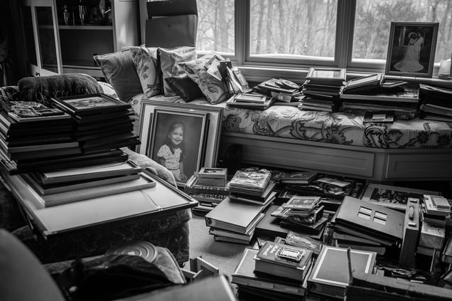 The house is packed up. Thousands of photographs are uncovered, reflecting a lifetime of memories. New York, US, 08 February 2015.