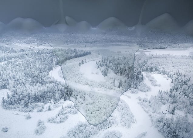 The village is located in the 'taiga'–a snow forest full of wild animals such as bears, wolves and elk,